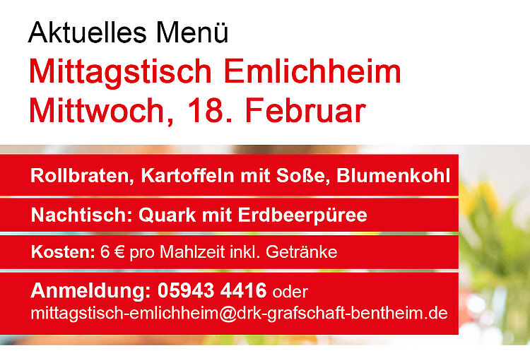 DRK Mittagstisch in Emlichheim DRK Mittagstisch in Emlichheim