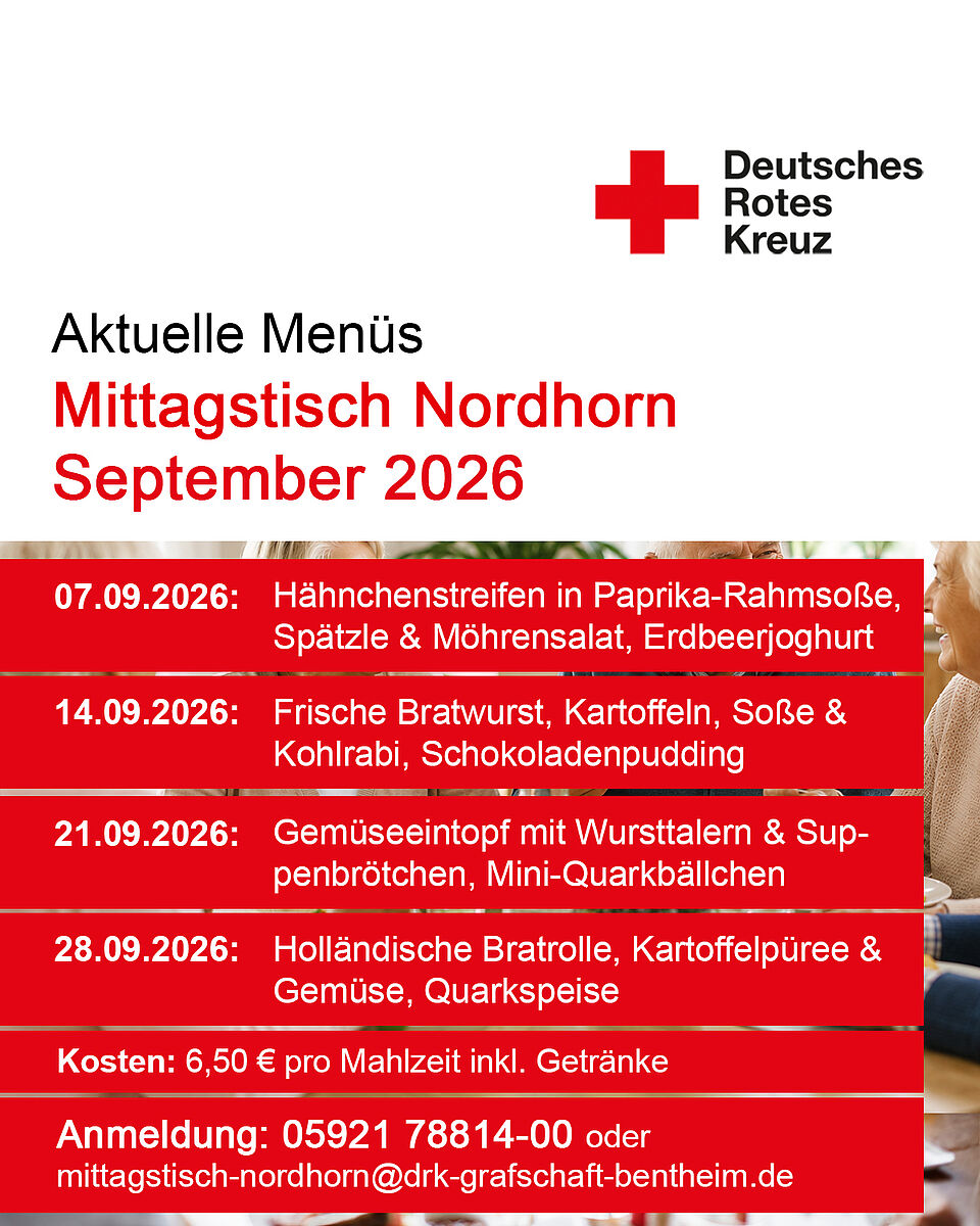 DRK Mittagstisch Nordhorn - Menü September